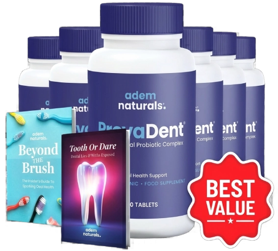 6 Bottles of ProvaDent oral probiotic supplement — 180 Day Supply